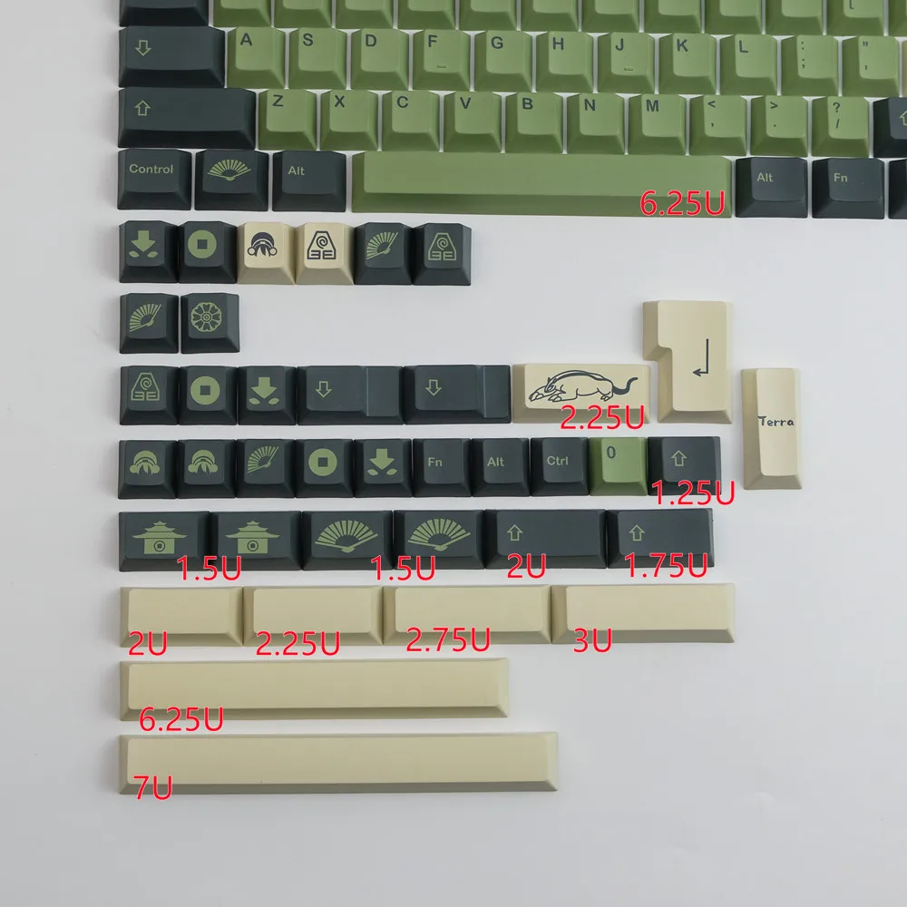 GMK Terra-teclas PBT personalizadas para teclado mecánico, 140 teclas, perfil de cereza, DYE-SUB