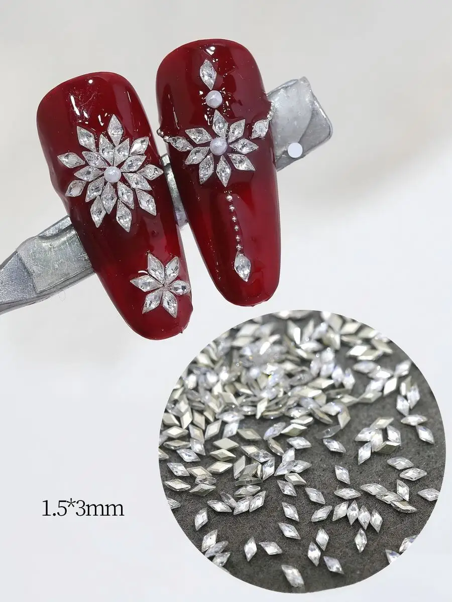 50pcs Mini Zircon Coated Sparkle Nail Gems – Crystal Flatback Rhinestones Set, Luxury Micro Nail Charms for DIY Manicure, Jewelr