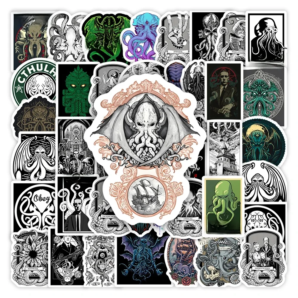 Cthulhu horreur créature autocollants Lovecraft horreur bricolage jouets cadeau décoratif décalcomanie pour Scrapbook ordinateur portable bagages bouteilles étanche