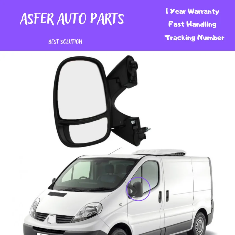 For Renault Trafic 2 Side View Mirror Complete Right Left Electric Heated For Opel Vivaro Protective Cover Shield OE 7701473245