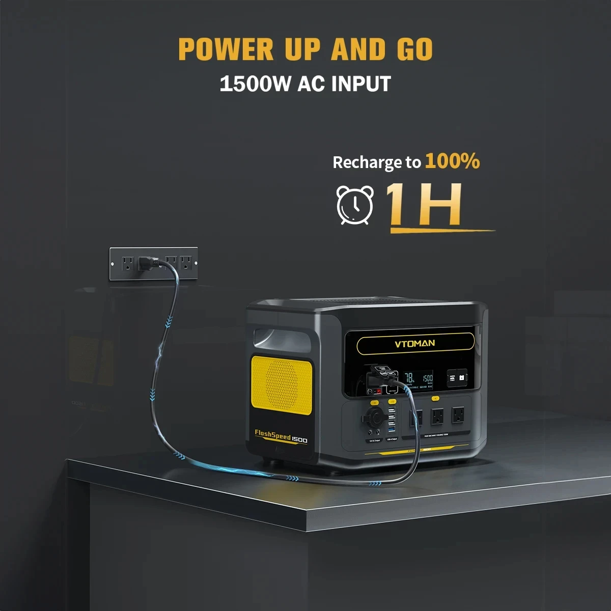 VTOMAN FlashSpeed 1500 estación de energía portátil 1548Wh LiFePO4 batería con pico de 3000W para acampar al aire libre RV energía en el hogar