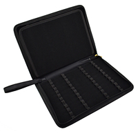 Black Leather Pen Case high-quality for 48 Pens Pouch for Fountain Pen collection PEN Bags for Rollerball Pens