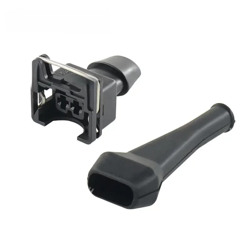1 zestaw 2-pinowe złącze wtryskiwacza paliwa AMP Tyco Wodoodporna wtyczka Junior Power (mini timer) z gumową osłoną do samochodów — zdjęcie 2