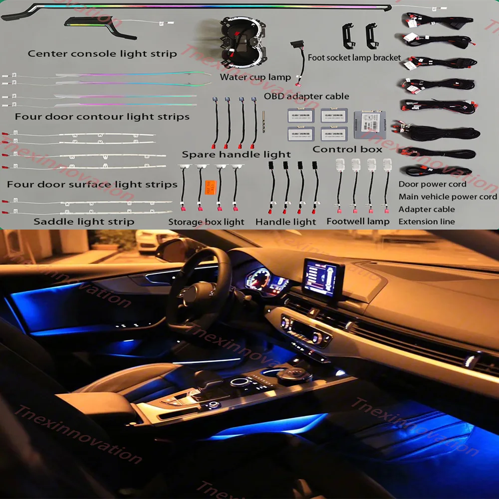 for Audi 2017-2024 A5/S5 (B9 platform) 32 color dedicated ambient light, regular/laser engraved version