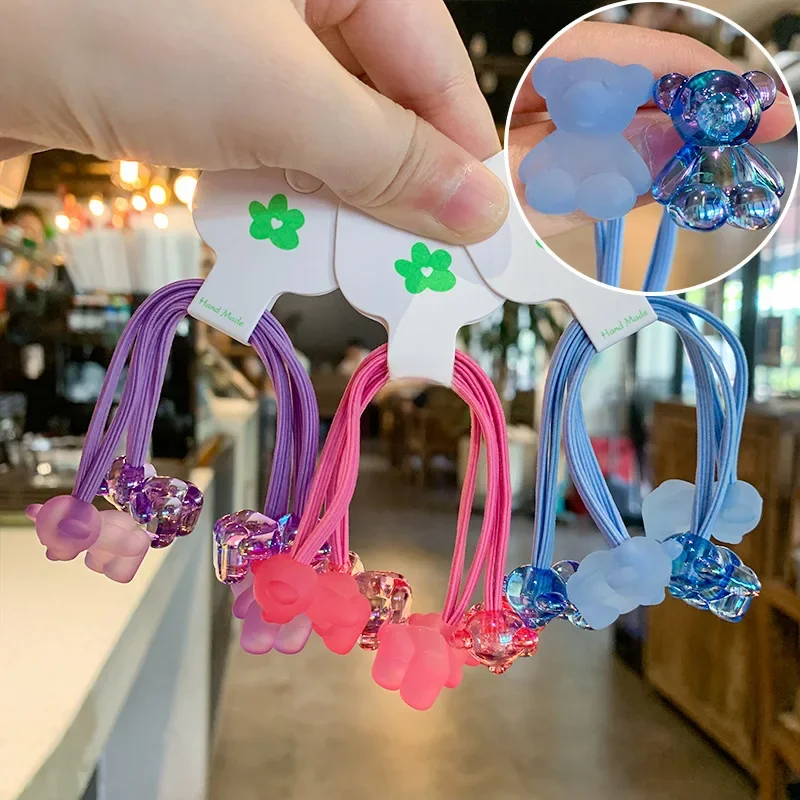 Bandeaux de cheveux élastiques à double tête de dessin animé pour enfants, cravates pour enfants, accessoires de cheveux de princesse pour filles, vêtements de sauna pour bébé, 2 pièces