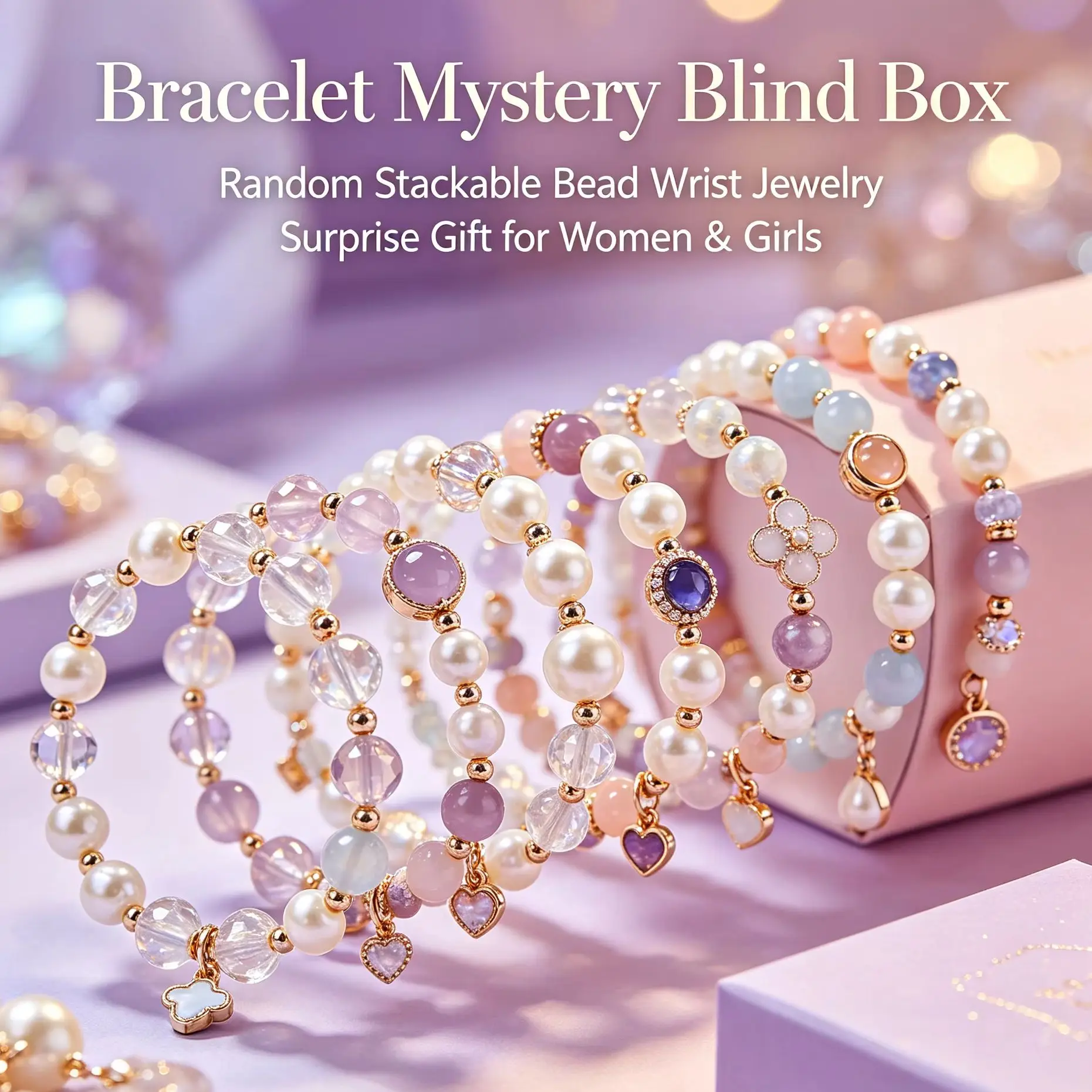 Bracelet Mystery Blind Box Random Stackable Bead Wrist Jewelry Surprise Gift For Women Girls