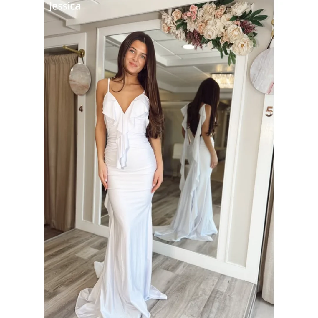 

Jessica White thin bra strap Evening Dresses Slim-fit sexy backless Prom Dresses Formal occasions Party Dresses