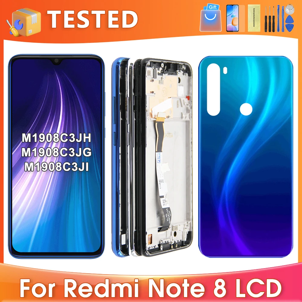 Pantalla LCD de 6,3 pulgadas para Xiaomi Redmi Note 8, Redmi Note8 M1908C3JH M1908C3JG, montaje de digitalizador con pantalla táctil de repuesto