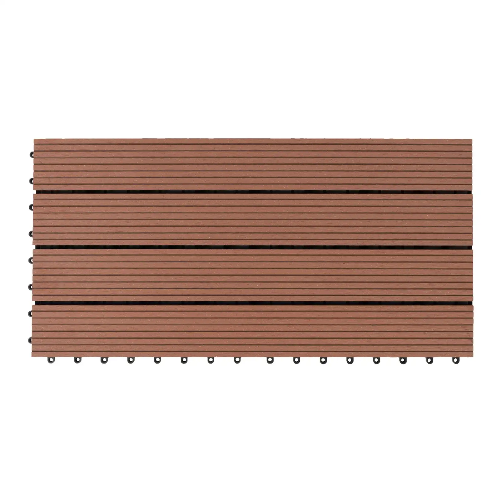 Floordirekt WPC Terrassendiele Royal 60x30cm | Hellbraun | Klickfliese in Holz-Optik | Wetterfeste Bodenfliese für Balkon & Terrasse | Robuster Verbundwerkstoff mit Drainage | Einfaches Klicksystem |