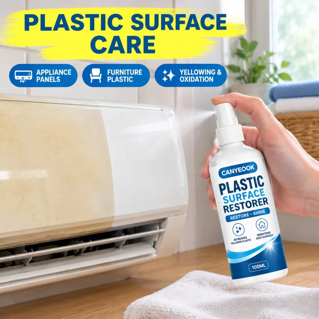 CANYEOOK Plastic Yellowing Remover Spray 100ml Restore Bright for Car Home Appliance Furniture Plastic Panel Care