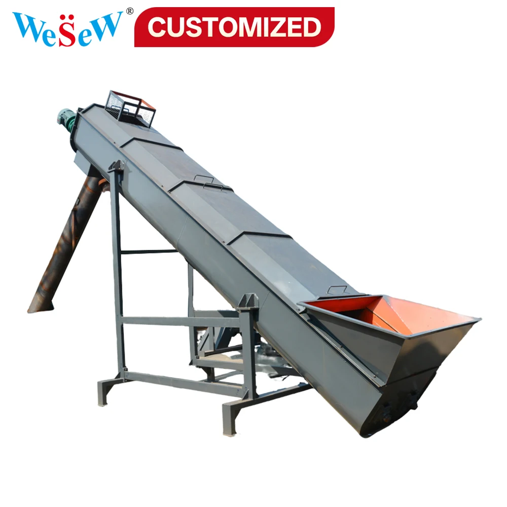 Custom Flexible Granule Screw Conveyors: Stainless Steel and Carbon Steel Screw Feeders for Plastic Recycling Production Lines