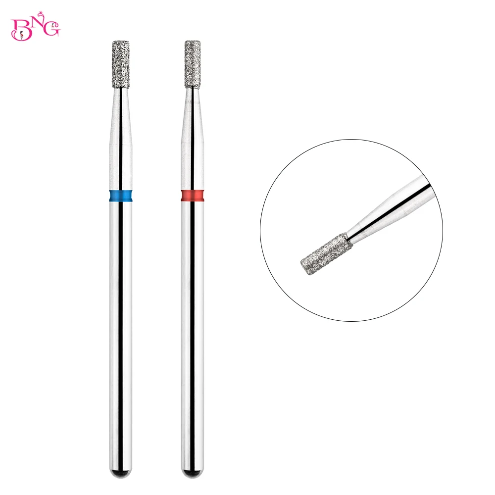 BNG Flat Barrel Diamond Nail Drill Bit Cuticle Remover Drill Bit Under Nail Cleaner Dead Skin Nail Prepare Manicure Tools