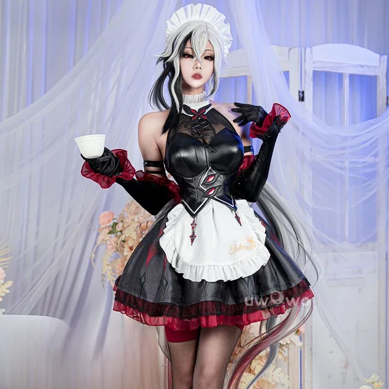 Auf Lager Uwowo Genshin Impact "the Knave" Arlec chino Dienst mädchen Kleid Cosplay Kostüm