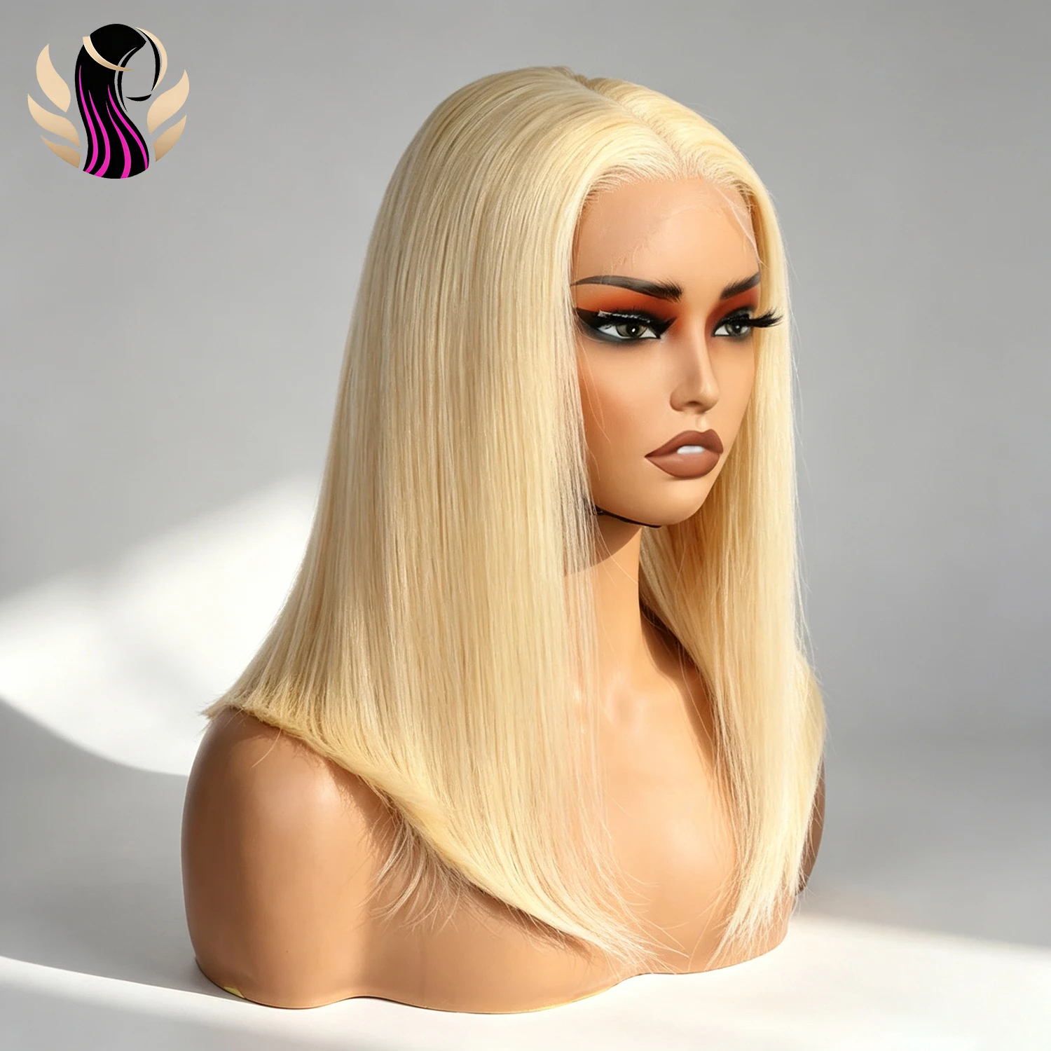 #613 Short Bob Wigs Straight Brazilian Human Hair Wigs 200% Density 13x4 Lace Front Wigs Pre Plucked Transaprent Lace Blonde Color Bob Wigs 100% Real Human Hair