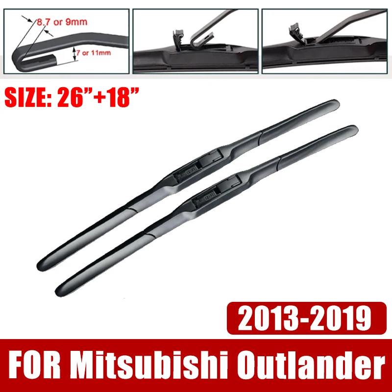 

Car Wiper Blade For Mitsubishi Outlander 3rd GEN 2013-2019 2014 2015 Front Rubber Windscreen Windshield Wiper Auto Accessories