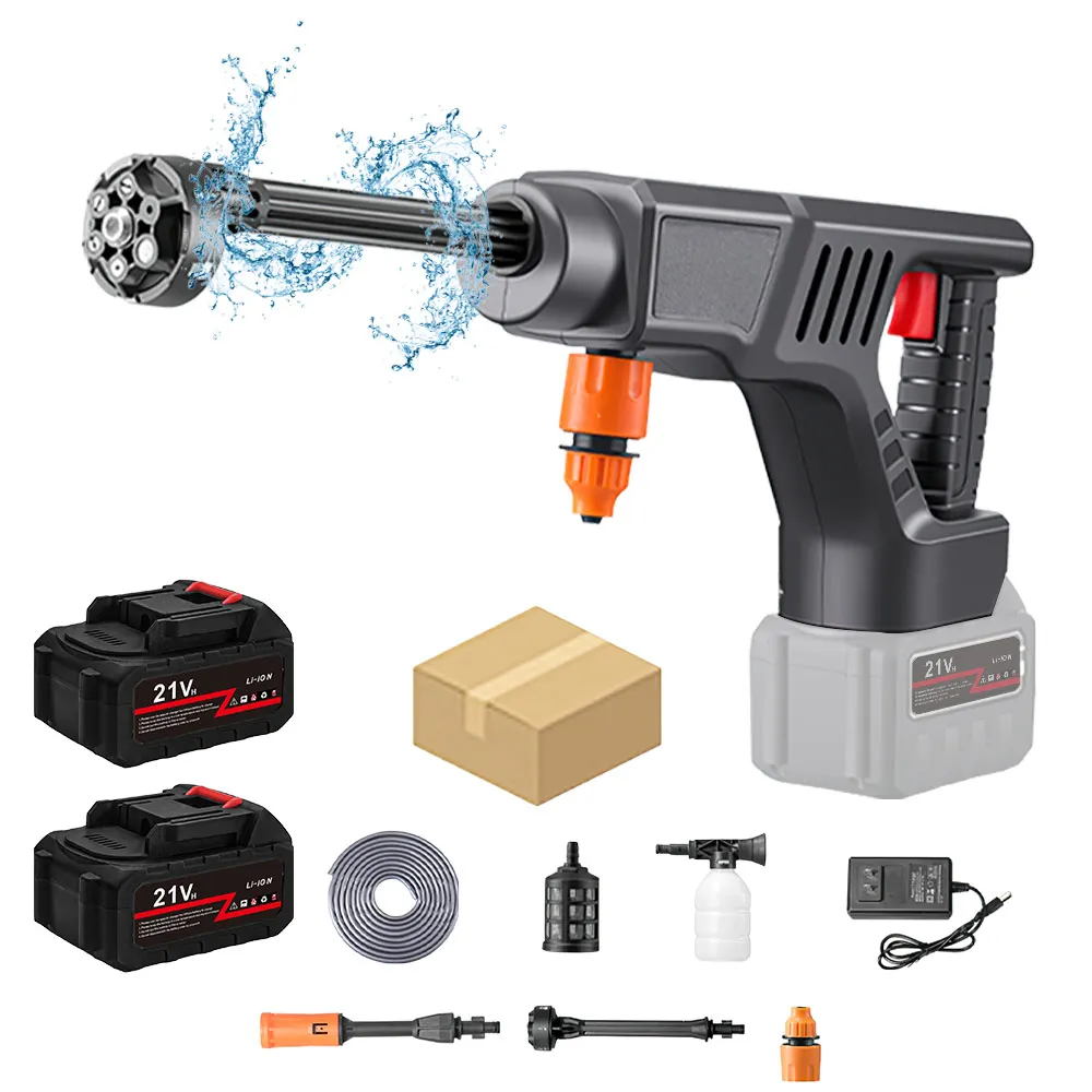 60bar Draadloze Hogedrukreiniger Wasmachine 30000Mah Spray Waterpistool Tuin Waswater Reinigingsmachine Voor Makita 18V Batterij
