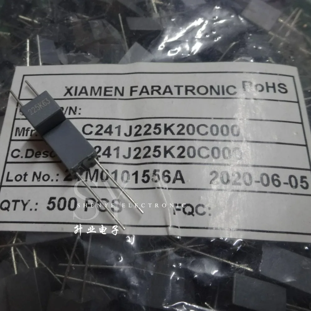5pcs/lot Fara 2.2uf 63v 2u2 225 K Brand New 5mm Film Capacitor C241J225K20C000