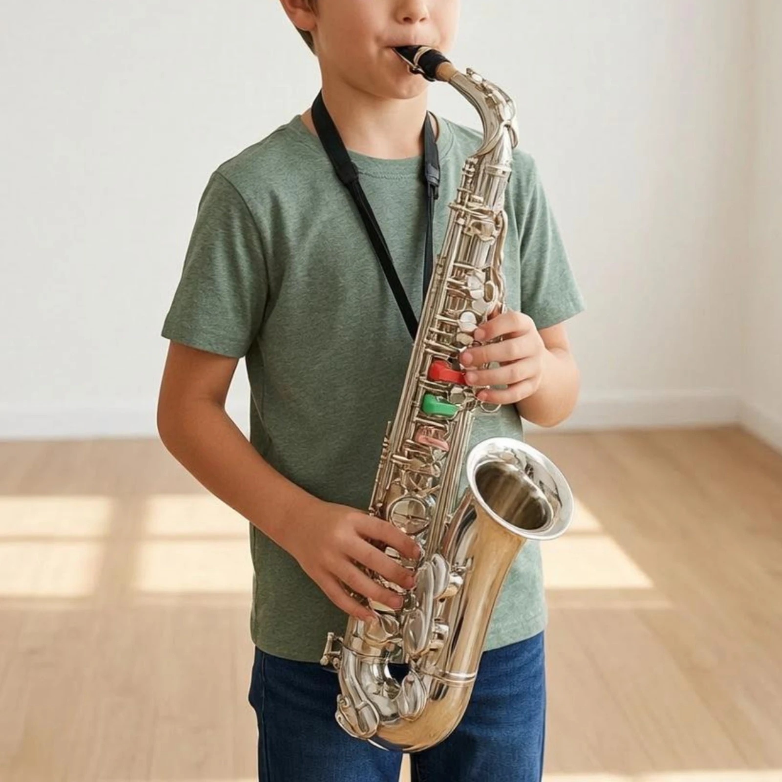 Children Music Horn Toy Saxophone Shiny-Look Children's Saxophone Toy Glossy Musical Instrument for Stage Performance