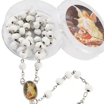 12 件洗禮派對禮物守護天使白色香木念珠洗禮紀念品聖餐 8 最佳銷售 初領聖體 - №5