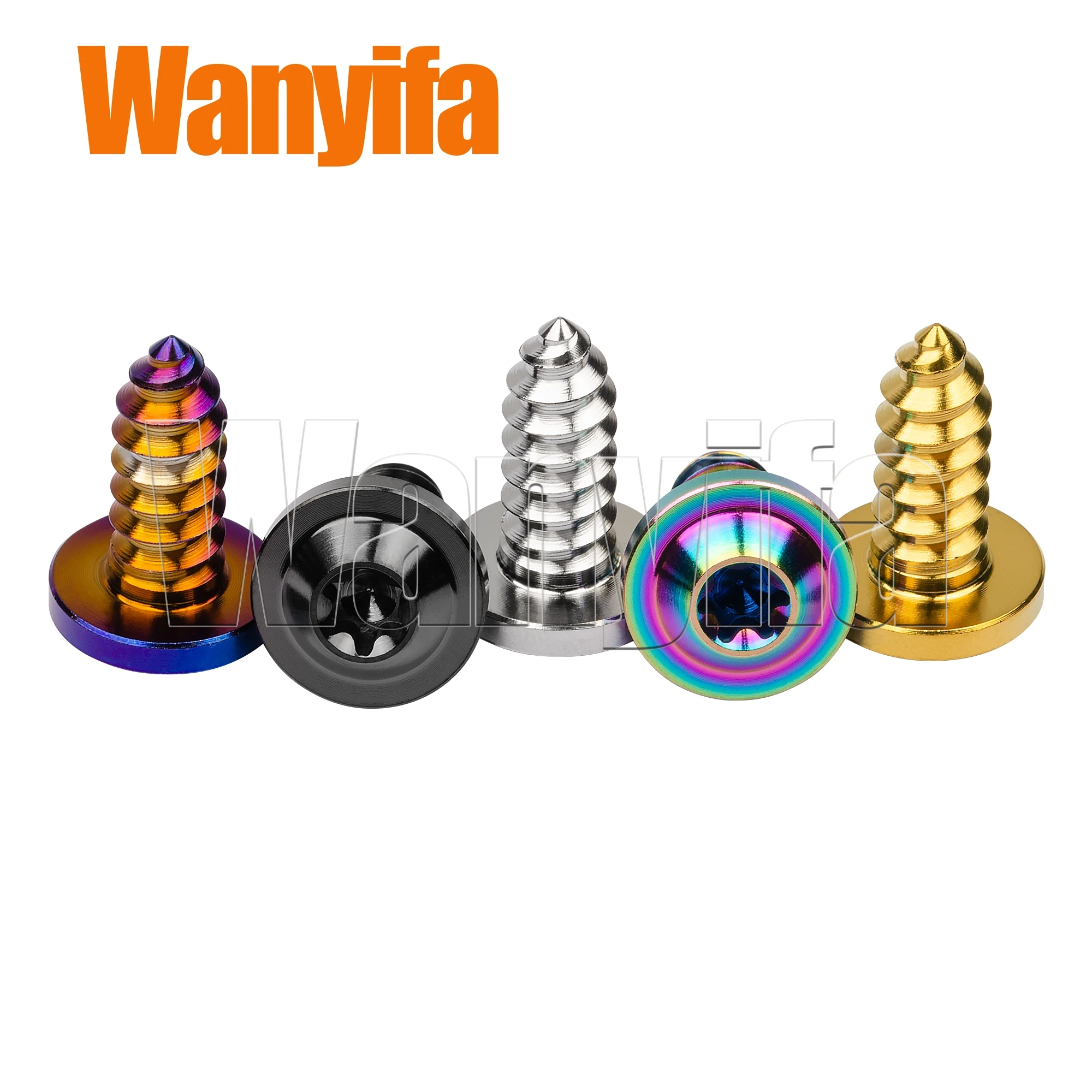 Wanyifa Titanium Bolts M6x15mm Self-Tapping Button Torx Screws for MTB Retrofit Accessories 6Pcs