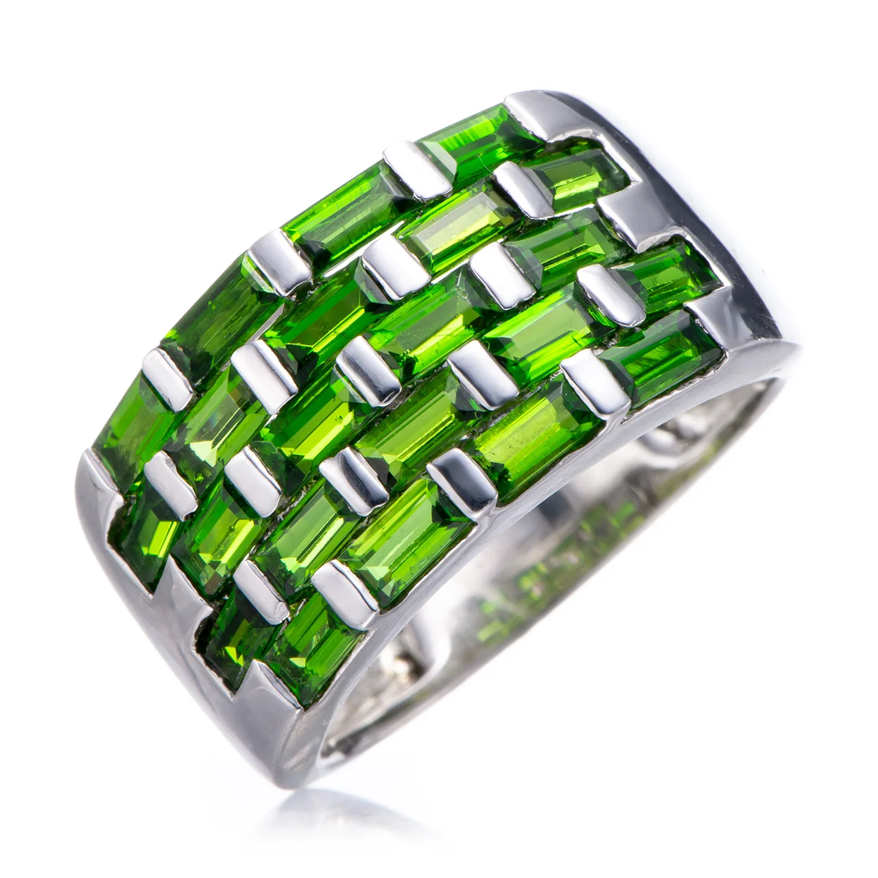 

Chrome diopside Rhodium Over Sterling Silver Ring