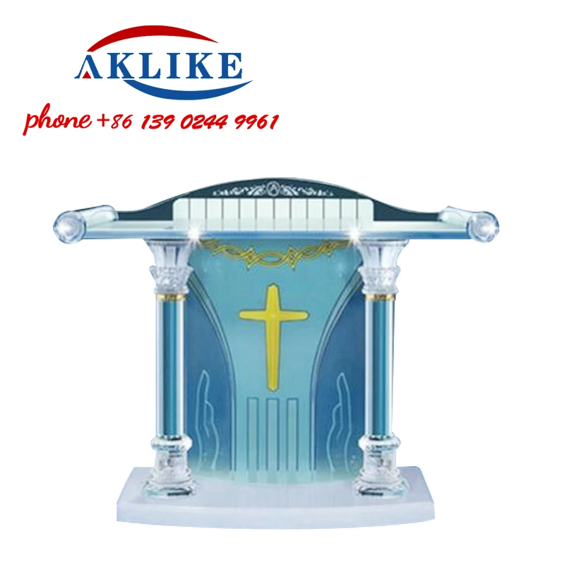 2024 AKLIKE Hot Sales Podium The Latest Acrylic Crystal Lectern Free Shipping Solid Podium For Awards Church Pulpit Furniture