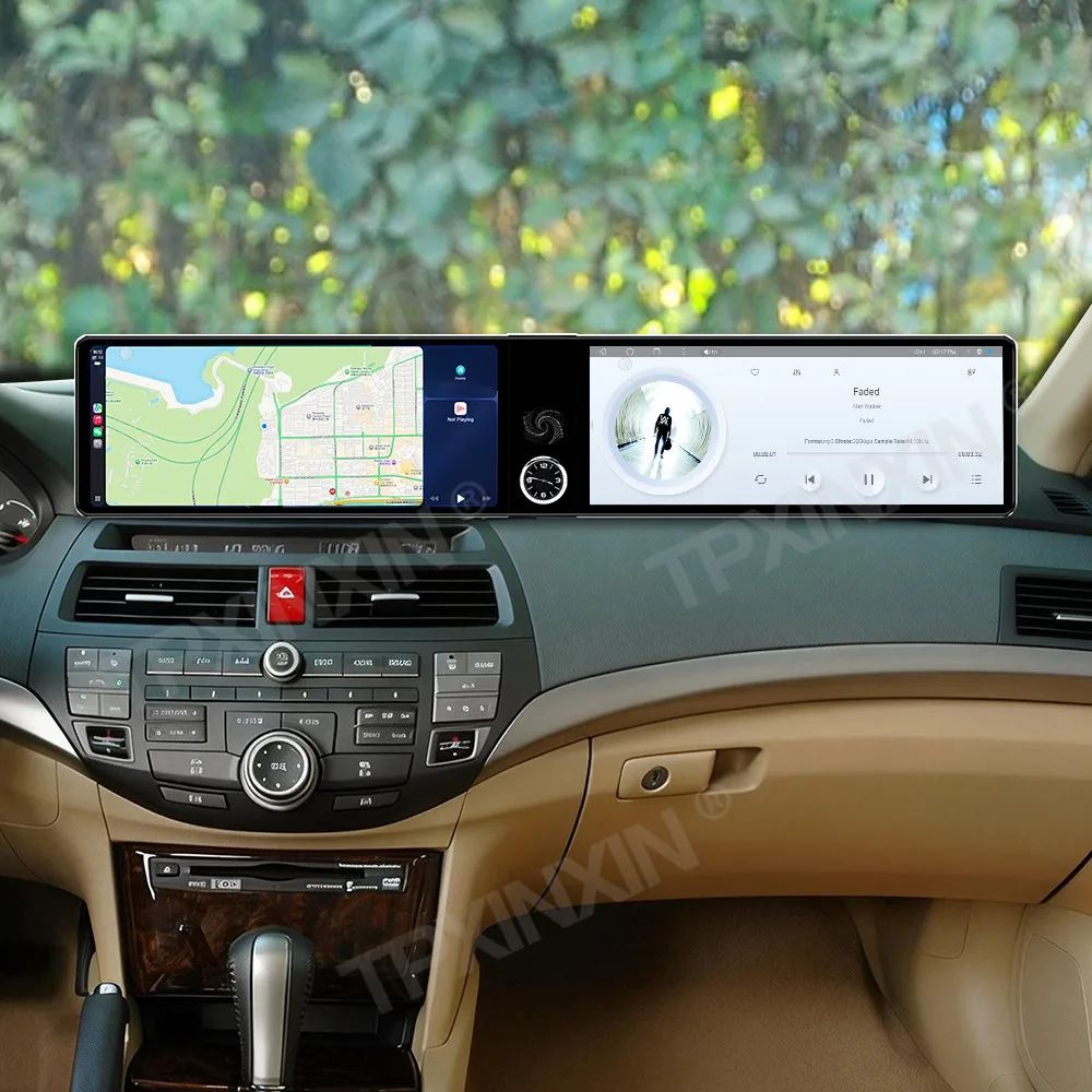 Radio para Auto con Android Auto para Honda Accord 2003-2008, Carplay, Pantalla Dual de 24.6'', GPS, Navegador, Grabadora, Reproductor Multimedia Estéreo, DSP