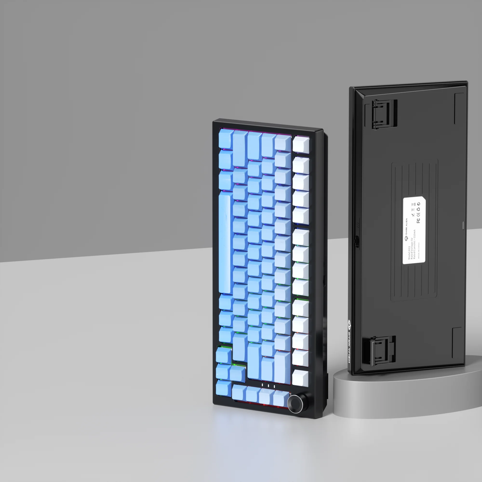 

133-key Fog Blue side-printed keycaps with original height gradient and PBT process