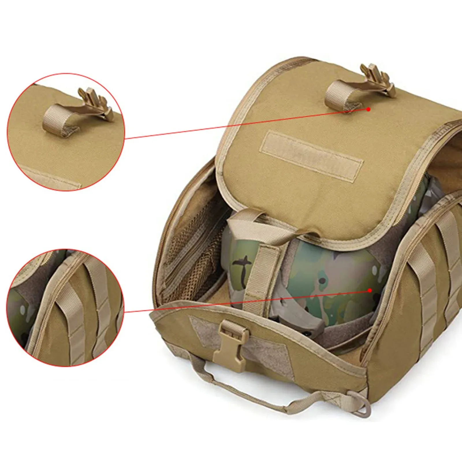 

Tactical Helmet Bag Pack Multi-Purpose Molle Storage Military Carrying Pouch for Sports Hunting Shooting Combat Helmets