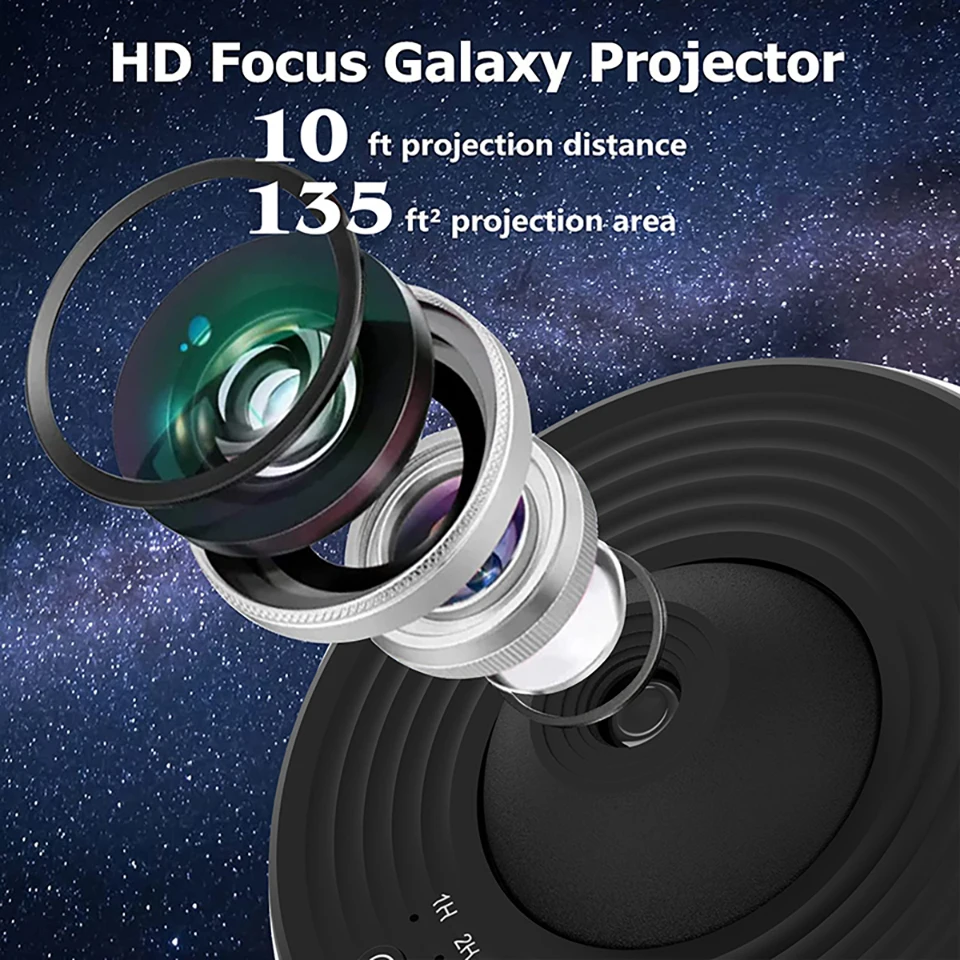 Nachtlicht Galaxie-Projektor Sternenhimmel-Projektor 360° ° Rotierende Planetariumslampe für Kinderzimmer Valentinstagsgeschenk Hochzeitsdeko – Detail 5