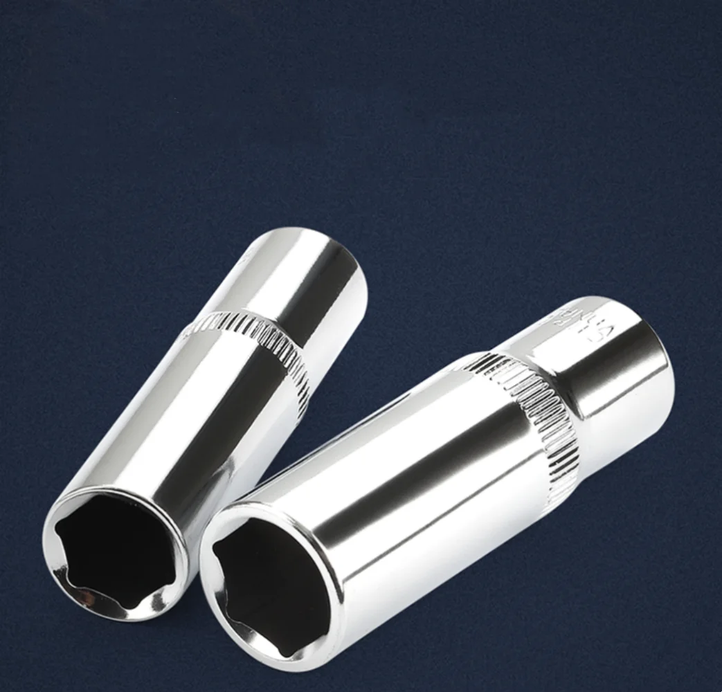 1Pcs hexagon 3/8 deepen long Socket Wrench Head Sleeve Chrome Vanadium Alloy 8 9 10 11 12 13 14 15 16 17 18 19 20 21 22 23 24mm