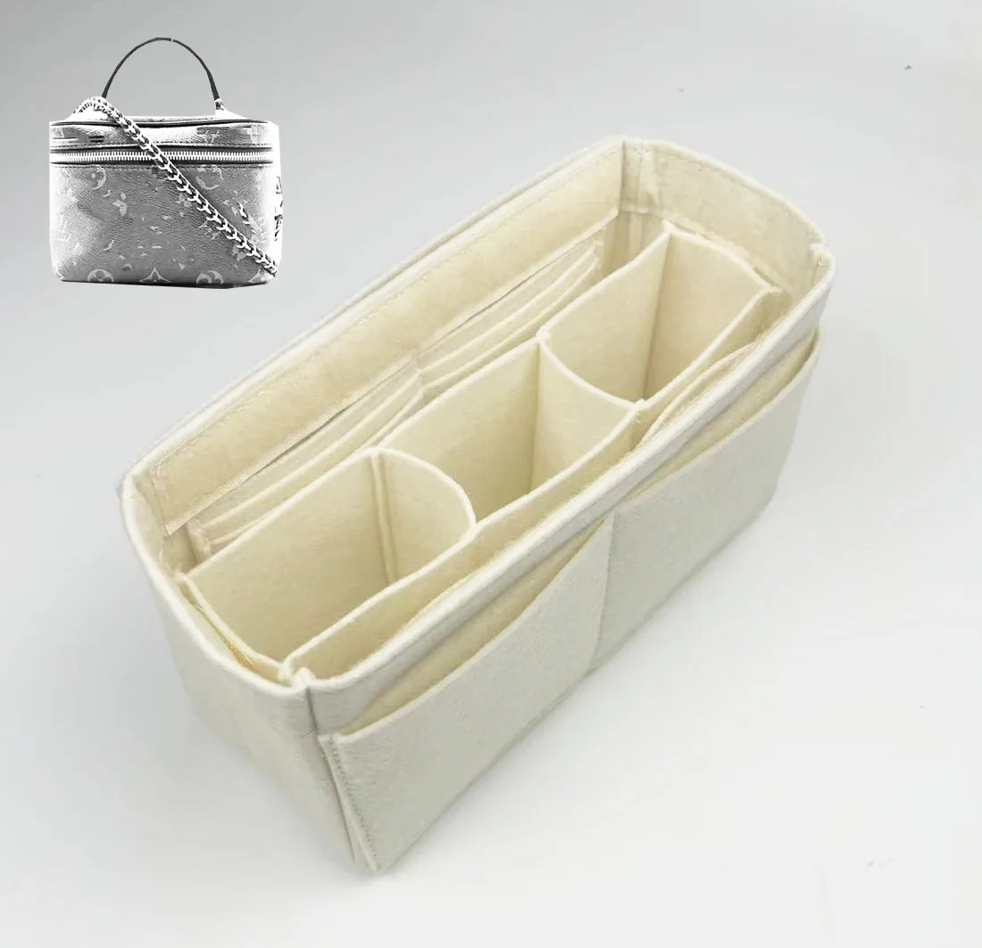 

For VANITY PM Nice BB Nano Mini Insert Bag Organizer,Womens Luxury Cosmetic Case Inner Purse,Make Up Bags Liner Shaper