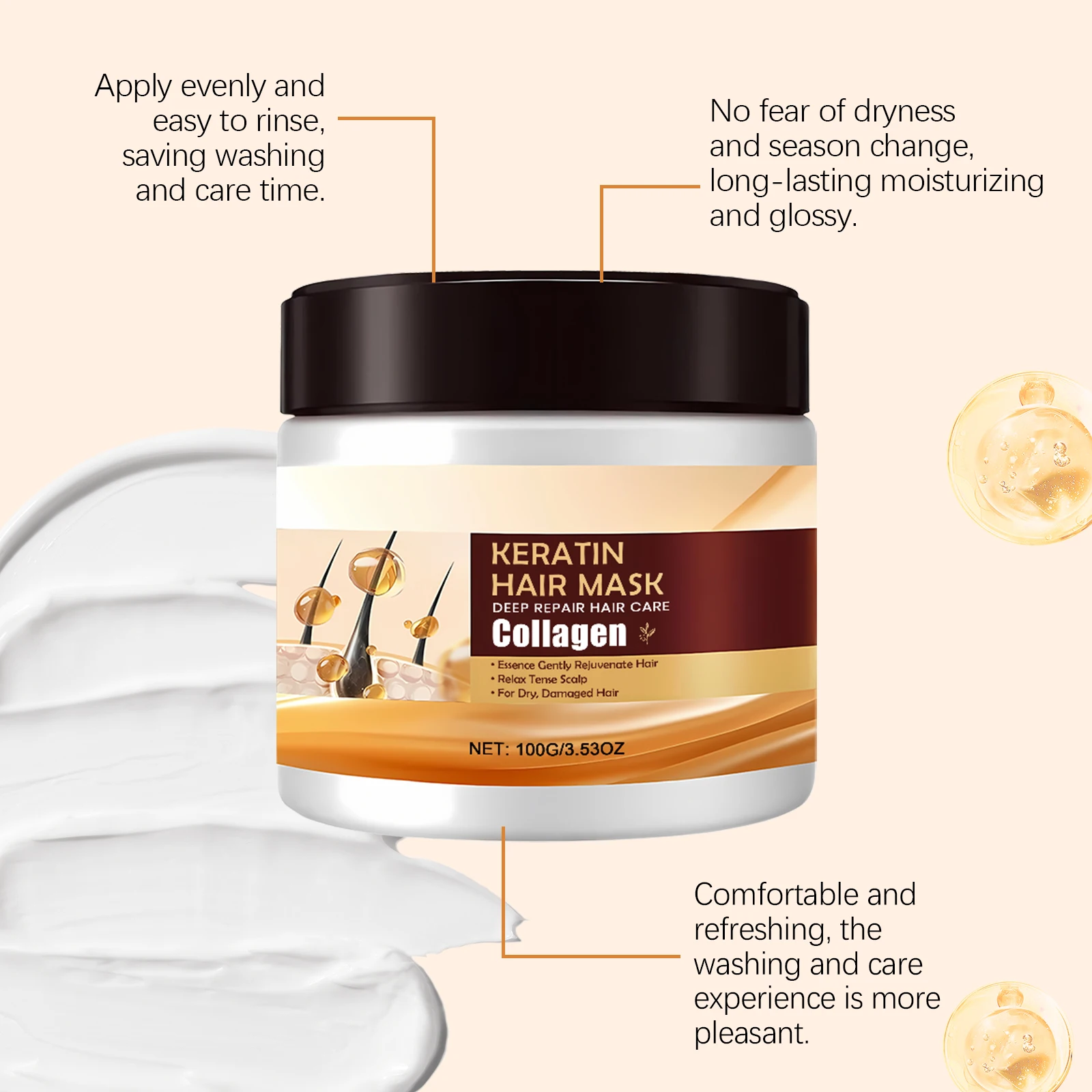 100G Keratin Hair Mask Deep Mo - огляд і ціна Hair Care With Aloe Vera