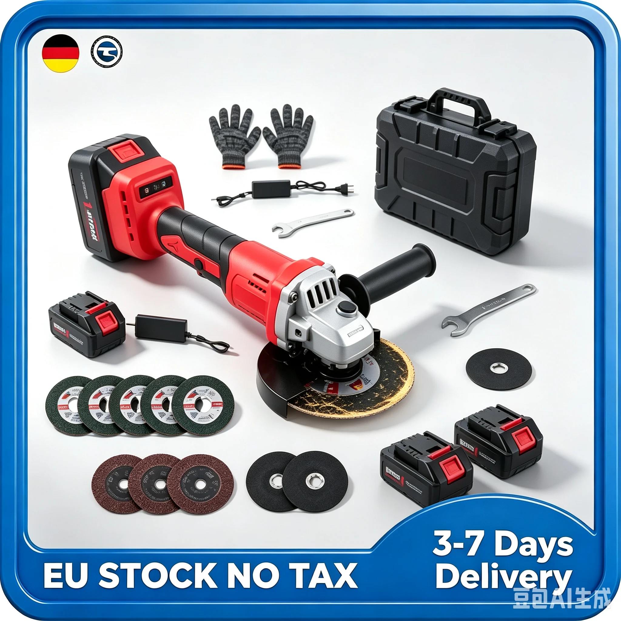 125-mm-Bürstenloser elektrischer Winkelschleifer 2-in-1 Poliermaschine 900W 13500 U/min Schneidgerät für Metall und Holz, Elektrowerkzeug für Makita 21V Akku