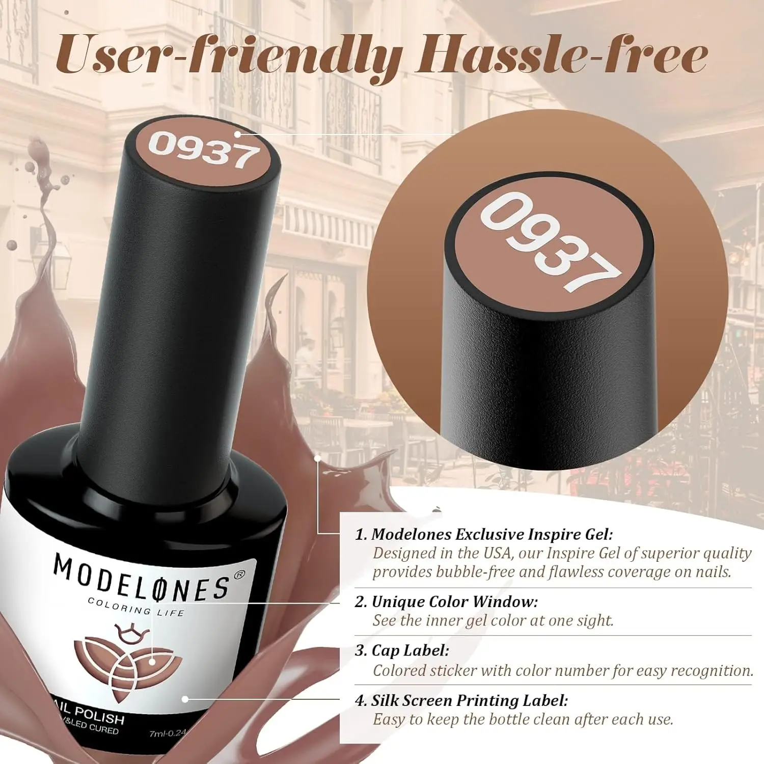 Modelones Gel-Nagellack-Set, 12-Farben, Herbst und Winter, neutral, Nude, Braun, Gold, Glitzer-Gellack, Tawny Cinnamon Burdundy, Kastanienbraun, C