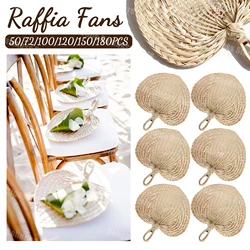 50-150PCS Natural Raffia Hand Fans Wedding Souvenirs Pai Pai For Wedding Havana Night Party Wall Decor Ideal for Party Holiday