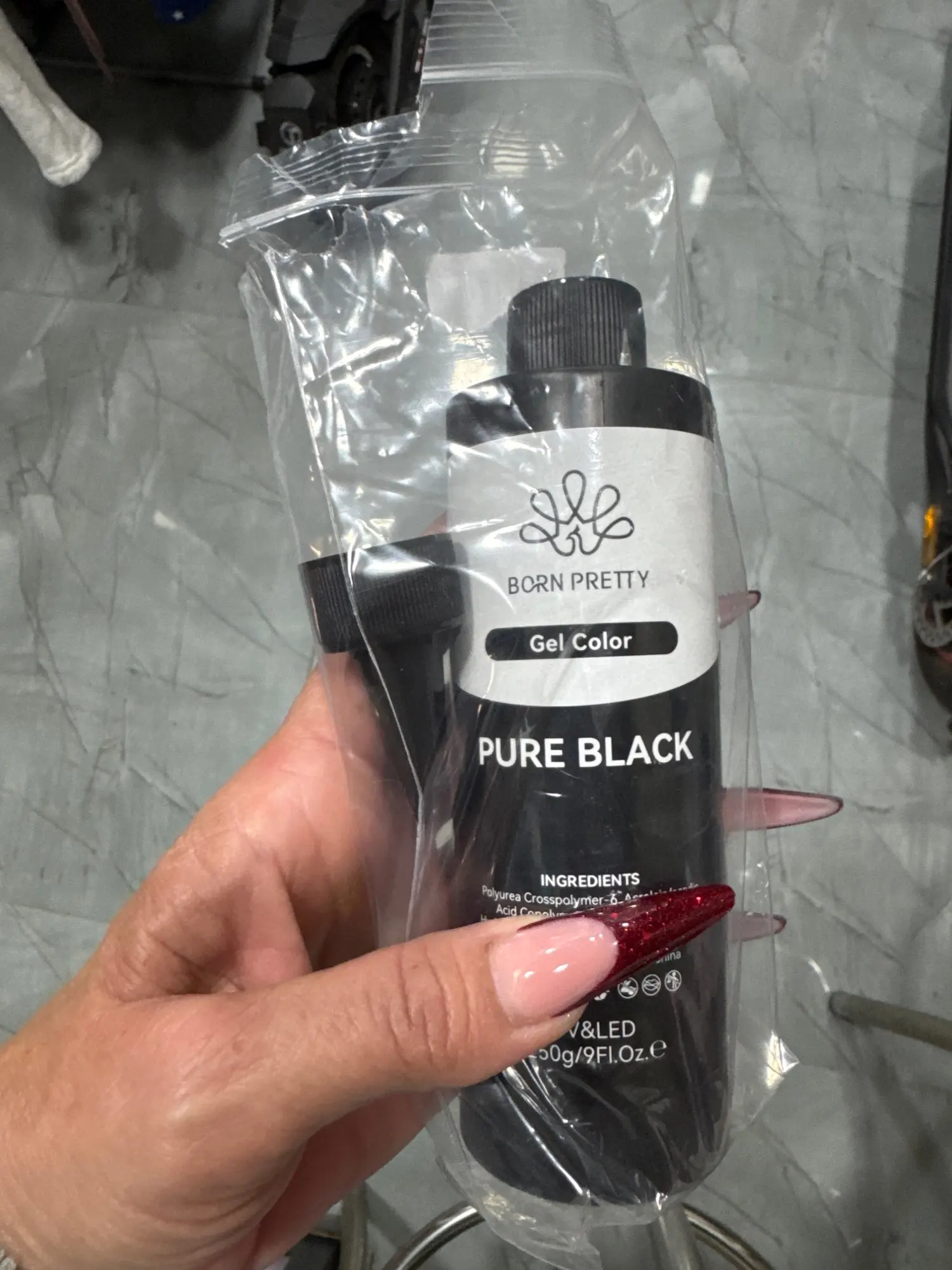 BORN PRETTY 250g Pure Black White Color Gel Nail Polish Semi Permanent Jelly Nude Gel Refilled Package Soak Off UV LED Gel photo review