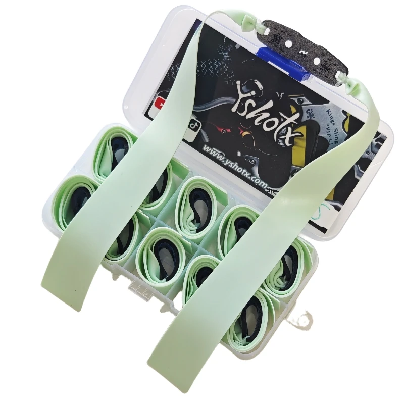 

Yshotx Mint Force-A05 Slingshot Bands 10 pcs Flat Latex Rubber High Elastic for Hunting Catapult Shooting