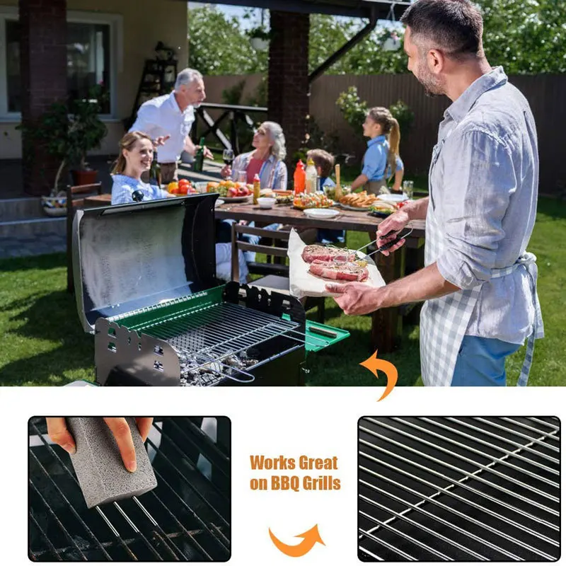 BBQ Grill Cleaning Multifunctional Brick Barbecue High Temperature Resistant Stone Rack Stain Oil Cleaner Barbecue Tool