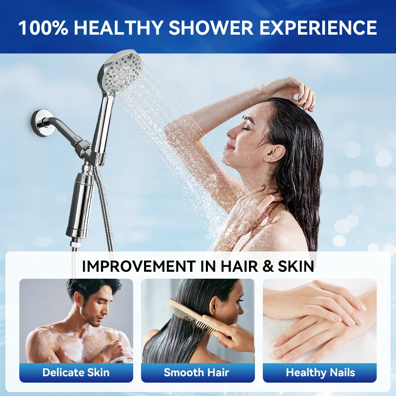 Wheelton SPA Bathing Remove Chlorine Water Filter Purifier Shower Filtration Soft Water Attach Extra 3 Cartridges