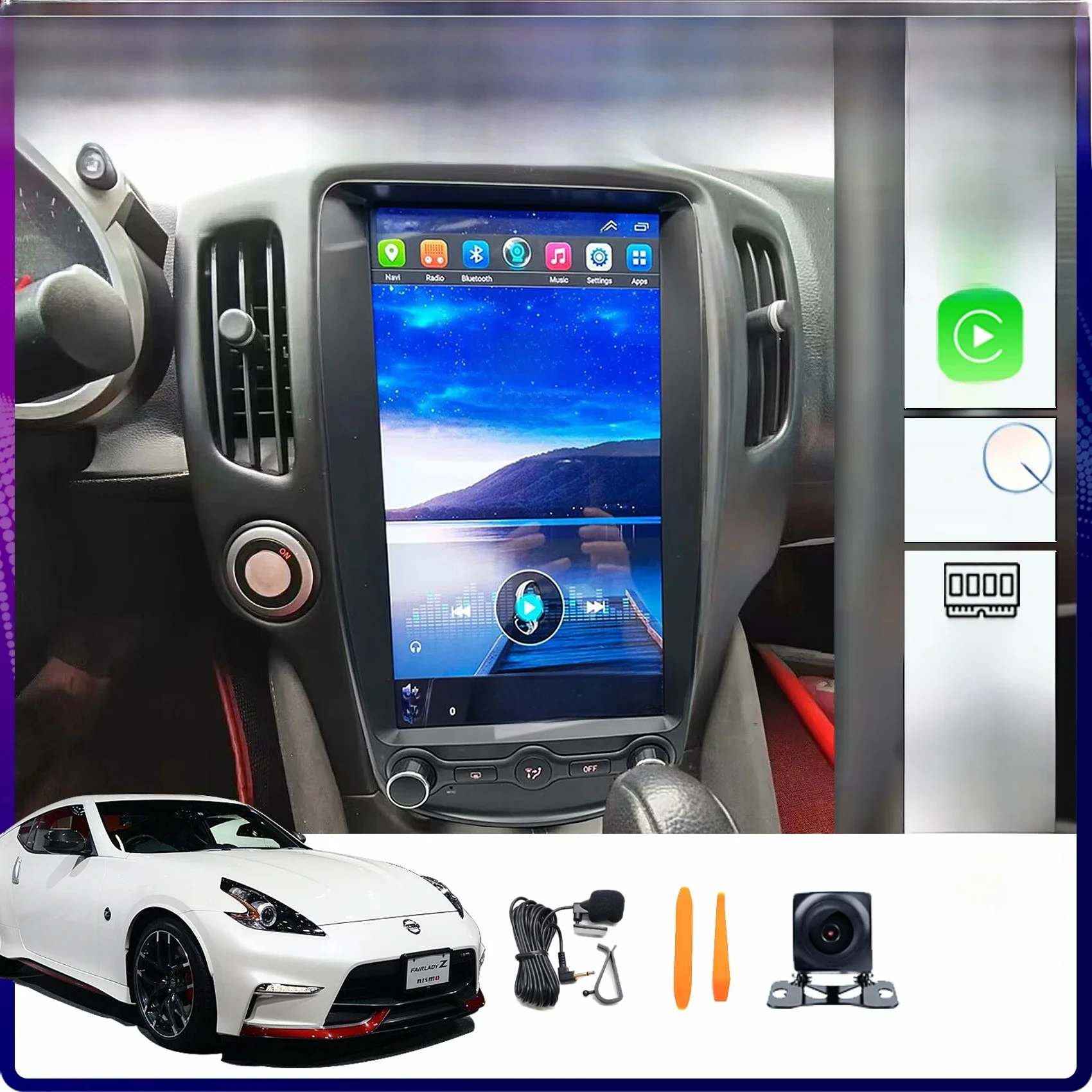 13,8-Zoll-Android-14-Tesla-Style-Bildschirm für Nissan 370Z Z34 2008-2019 Auto-Multimedia-Player Stereo-Empfänger Radio-Headunit CarPlay