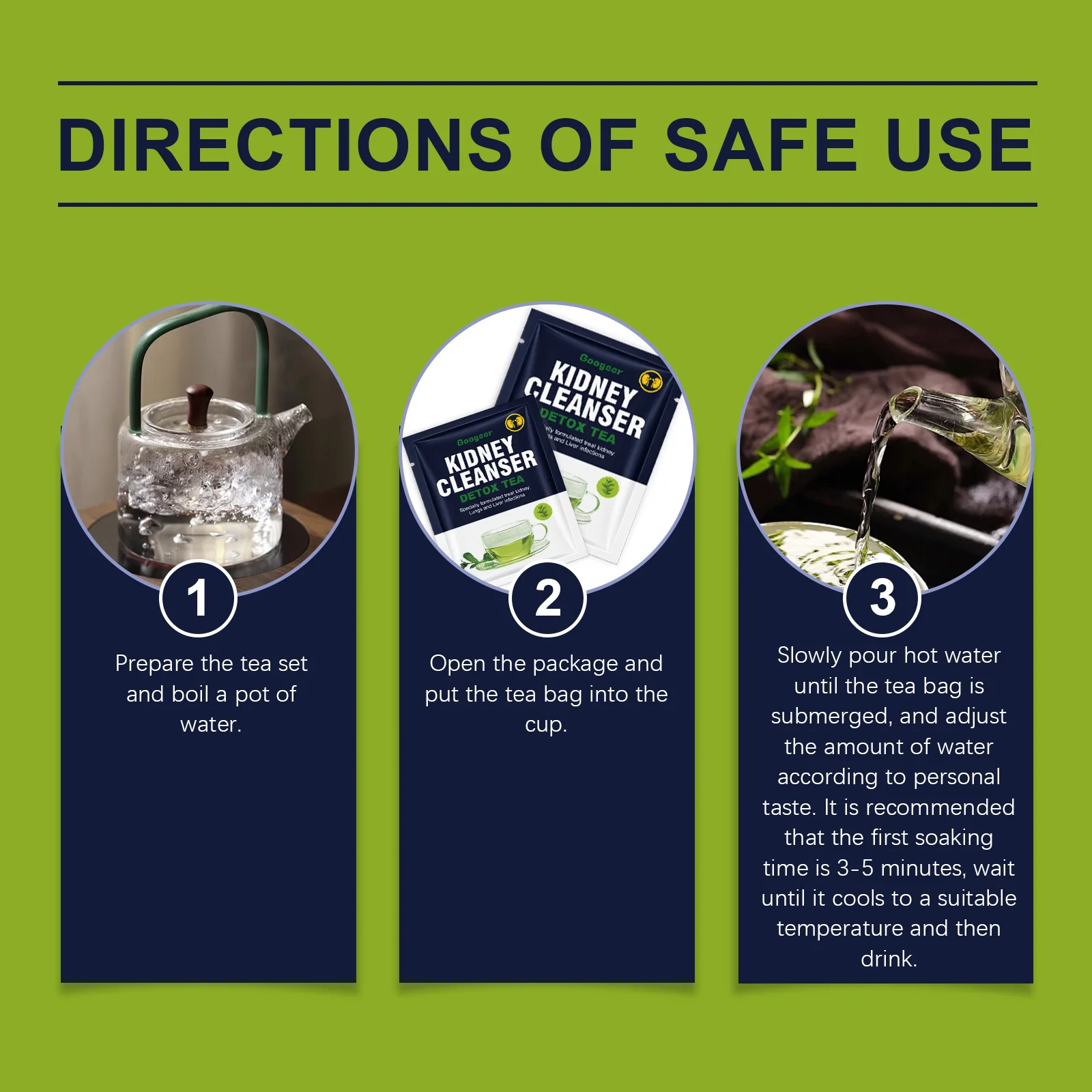 20 قطعة Googeer الكلى إزالة السموم الشاي نظيفة تغذي تشى الجمال حماية الكبد الكلى واضح الحرارة طارد الرطبة علاج الجسم الشاي