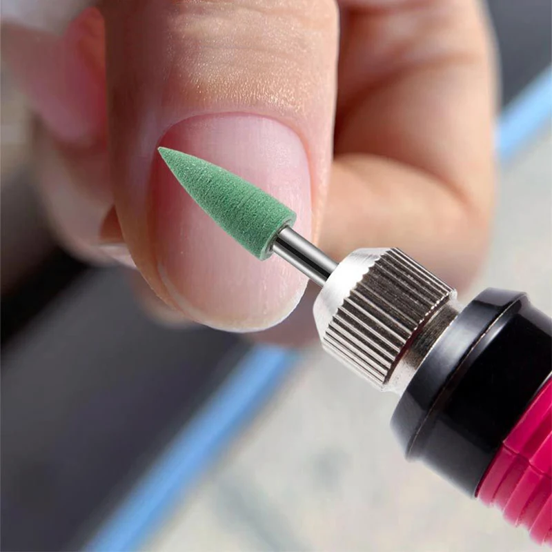 رؤوس طحن أمامية للمانيكير، مجموعة رؤوس طحن من السيليكون مكونة من 6 قطع، رؤوس طحن مزيل التلميع، أدوات مانيكير مطاطية