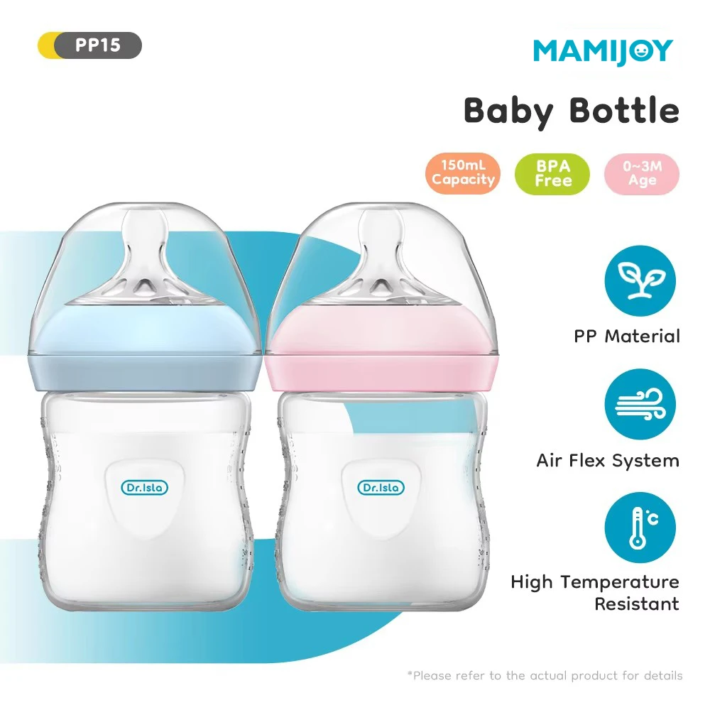 

MAMIJOY New 150ML Baby Bottle With Handle Anti-bloating＆Anti-drop Clear Scale Milk Bottle Feeding Baby Bottles BPA-FREE PP15