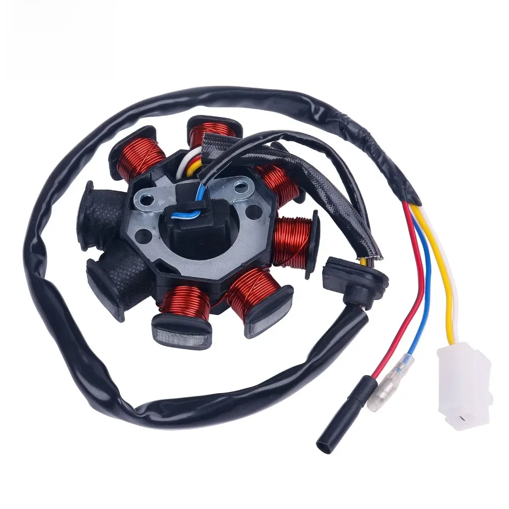 Glixal GY6 49cc 50cc 8-cewkowy alternator Magneto stojan dla 139QMB 139QMA chiński silnik motorowerowy skutera (podwójne cewki zapłonowe) — zdjęcie 2