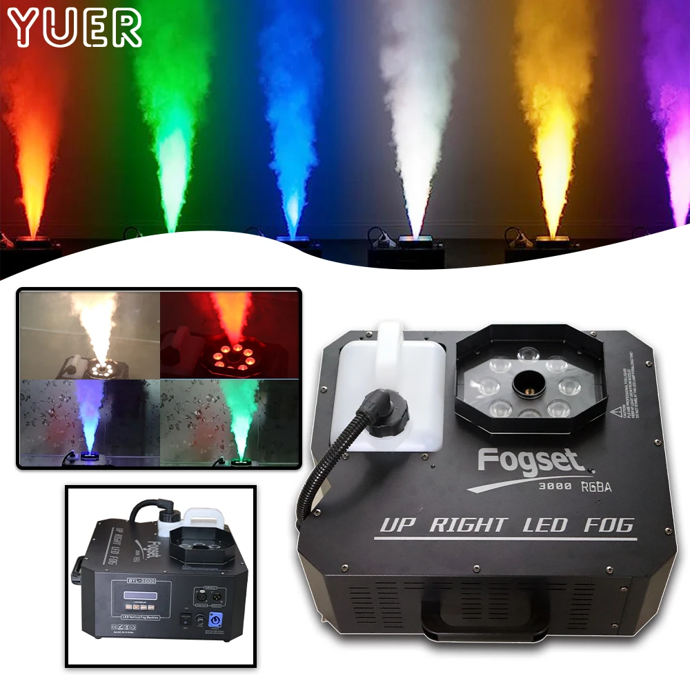 

YUER LED RGB 3000w Jet Smoke Fog Stage Effect Machine Spray Height 10M DMX Romote Control Wedding Party Music Concert Smoke