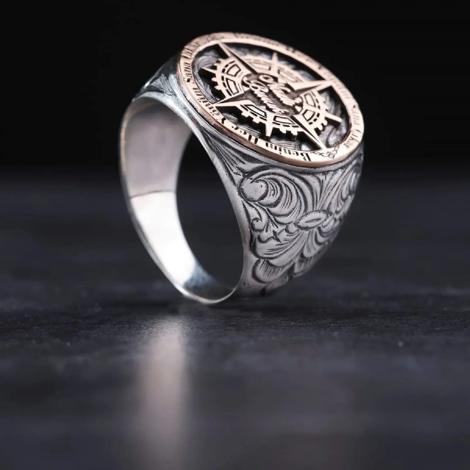 Map Silver Men Rİngs, Adjustable Name Sİlver Men Ring, Ottoman Silver Ring, İslamic Gifts For Him, Map Silver Rings