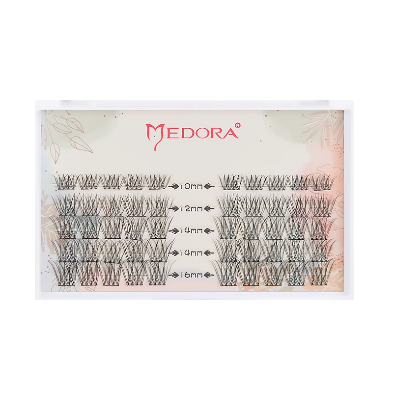 Medora Diy 50 Volume Warmte Gebonden Cluster Wimpers Individuele Wimpers Natuurlijke Gesegmenteerde Wimpers Bundels Piekerige Wimpers Cluster