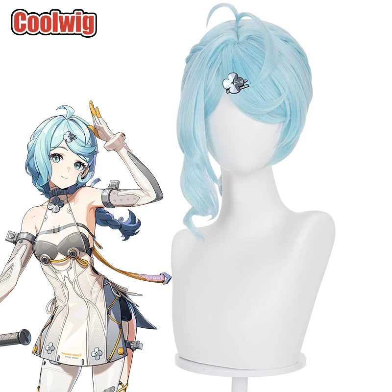 

Coolwig Synthetic Hair Seed Leaks Cosplay Wigs Game Zenless Zone Zero Seed Leaks 60cm Long Light Blue Braided Wig Heat Resistant
