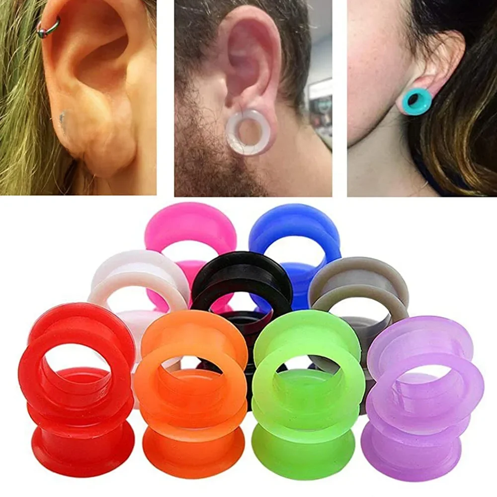 1 paire 3-48mm Bouchons D'oreille En Silicone Et Tunnels Piercing Expander Piercing Tunnel oreille Tunnels Civières Bouchon orei